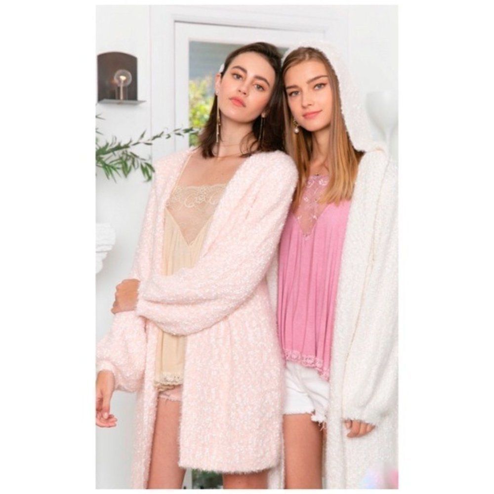 COPY - Hooded Cardi in Blush